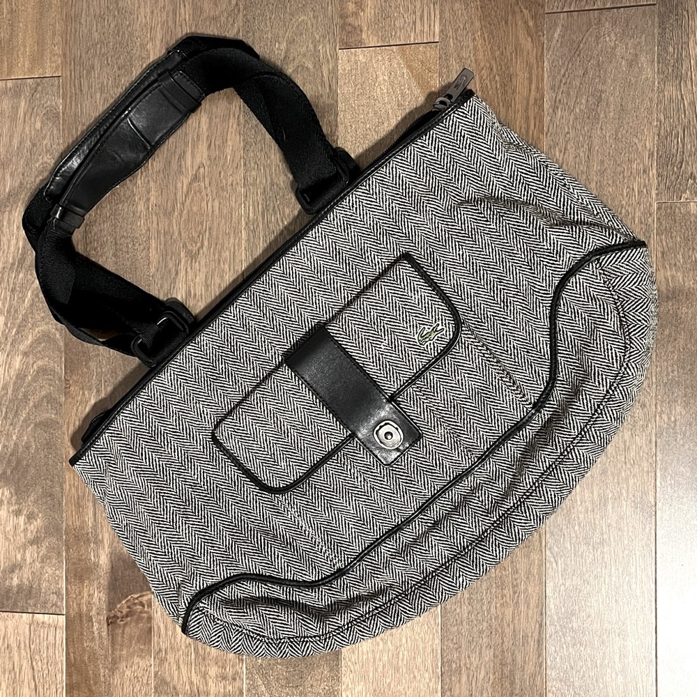 Lacoste Tweed Herringbone Shoulder Bag